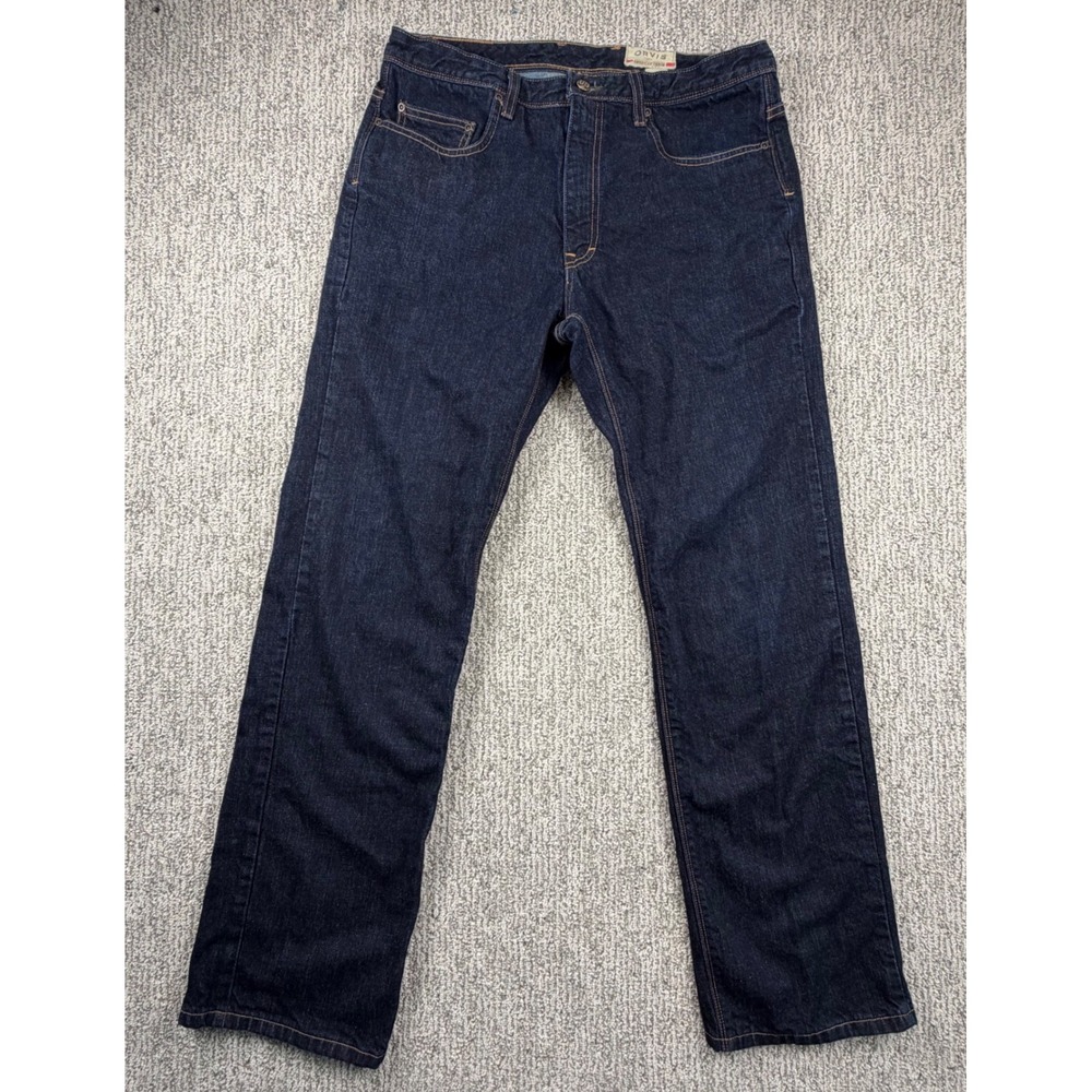 Orvis American Denim Jeans Mens 33x32 Dark Wash Indigo Straight Leg Made in USA